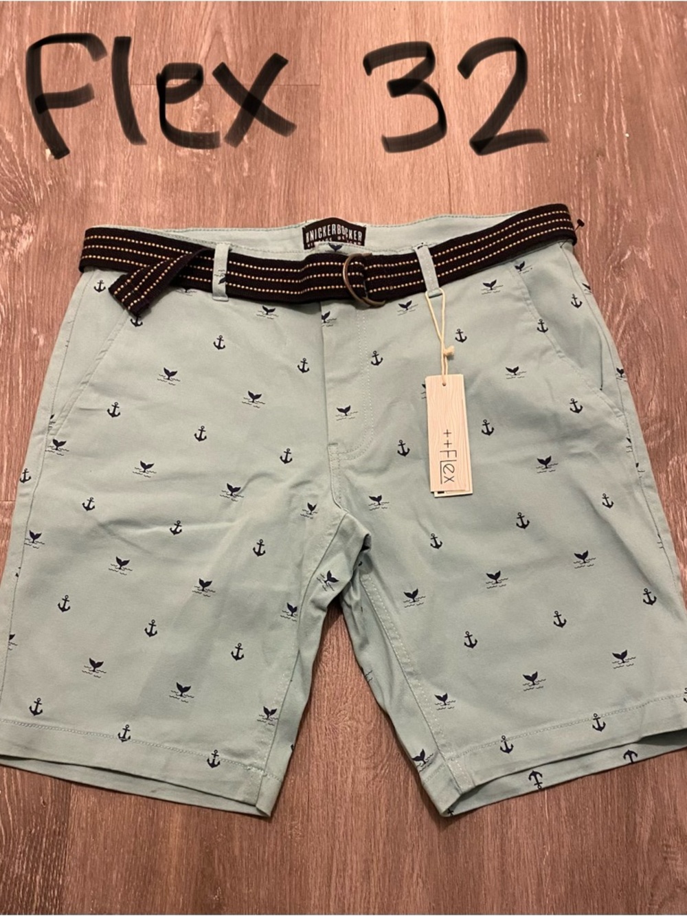 Men's Anchor-Print Cargo Shorts in Light Sage - Flex